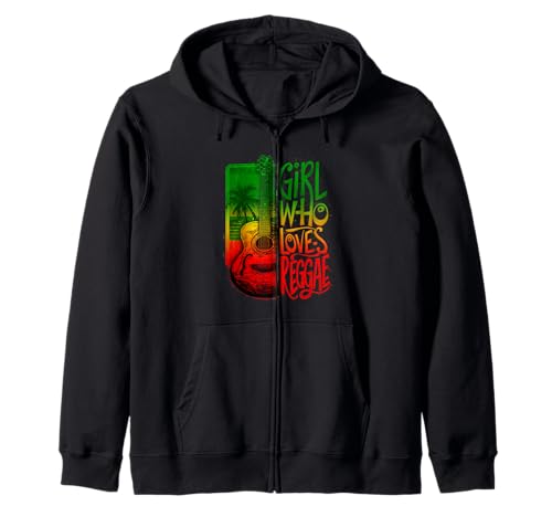 Reggae Girl Rasta Pride Reggae-Musik-Gitarre, jamaikanisch Kapuzenjacke von Rasta Reggae Roots