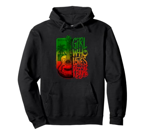 Reggae Girl Rasta Pride Reggae-Musik-Gitarre, jamaikanisch Pullover Hoodie von Rasta Reggae Roots