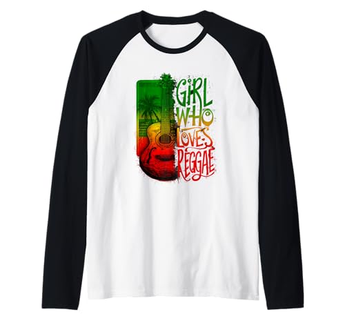 Reggae Girl Rasta Pride Reggae-Musik-Gitarre, jamaikanisch Raglan von Rasta Reggae Roots