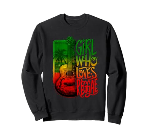 Reggae Girl Rasta Pride Reggae-Musik-Gitarre, jamaikanisch Sweatshirt von Rasta Reggae Roots
