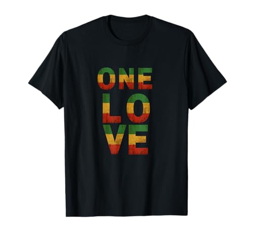 One Love T-Shirt Rasta Reggae Herren Damen Rastafari Kinder Geschenk T-Shirt von Rasta & Reggae Clothing