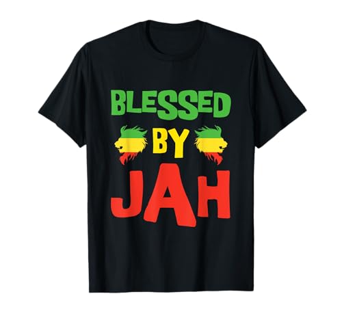 Rasta Kleidung Herren Reggae Lion Dreadlocks Herren T-Shirt von Rastafari Dreadlocks Rasta Kleidung Herren Jah