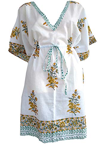 Rastogi Handicrafts 100% Baumwolle Handblockdruck Badeanzug Vertuschung Strand Kaftan Frauen Druck Kaftan 21 von Rastogi handicrafts