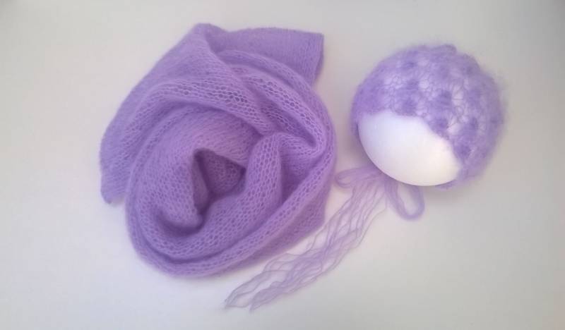 Neugeborenen Photo Prop Set Bestehend Aus Wickeltuch Und Mütze von RasvitaKrafts