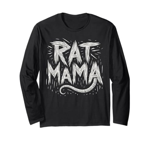Rat Mama - Coole Rattenmutter, Rattenschwanz, künstlerisch Langarmshirt von Rat Lover Funny Rat Retro Gift Design