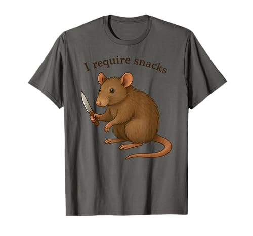 Lustige Ratte I Require Snacks Tier Mama Papa T-Shirt von RatAxis1