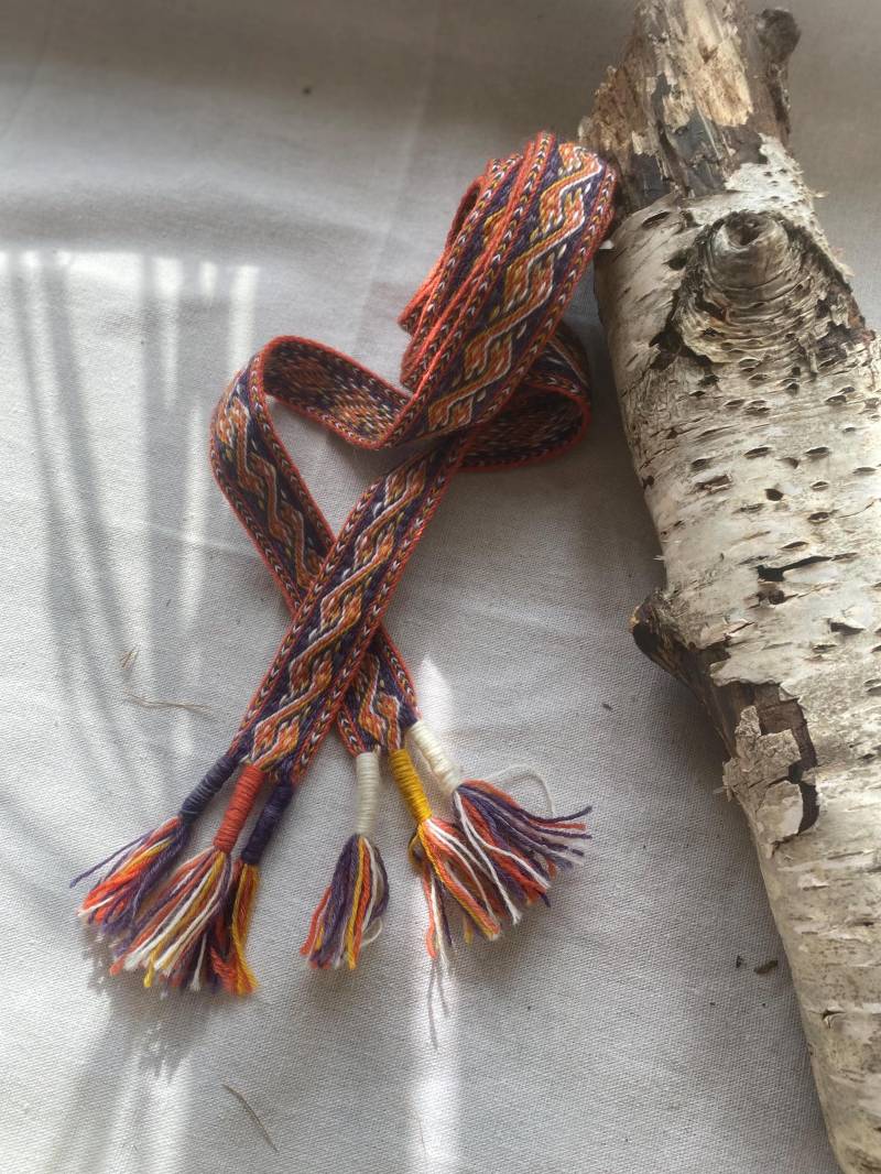 Dublin Dragons - Webgürtel Aus Pflanzengefärbter Wolle Wikinger, Mittelalter, Reenactment, Larp, Historisch von Ratatoescr