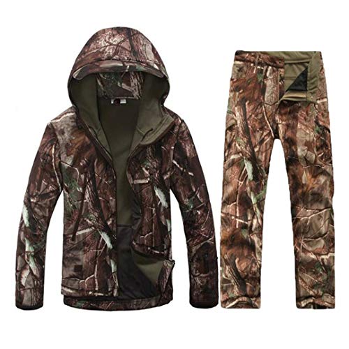 RatenKont Herren Armee Camouflage Jacken Fleece Thermische Outdoor Jagd Militärische Taktische Anzug Kleidung Tree camo XL von RatenKont