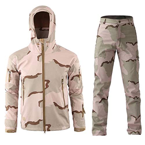 RatenKont Herren Armee Camouflage Jacken Fleece Thermische Outdoor Jagd Militärische Taktische Anzug Kleidung 3 Colors Deserts S von RatenKont