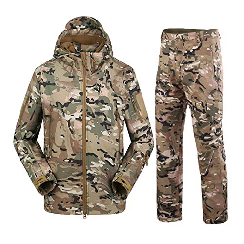 RatenKont Herren Armee Camouflage Jacken Fleece Thermische Outdoor Jagd Militärische Taktische Anzug Kleidung CP L von RatenKont