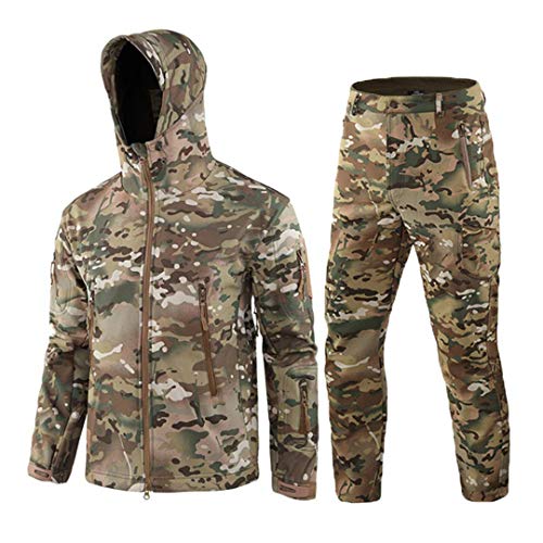 RatenKont Herren Armee Camouflage Jacken Fleece Thermische Outdoor Jagd Militärische Taktische Anzug Kleidung CP camo XXL von RatenKont