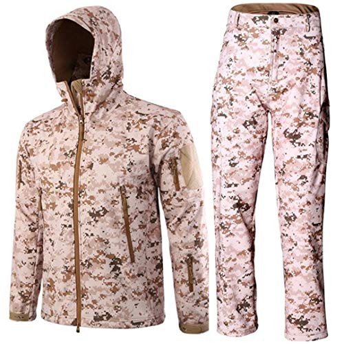 RatenKont Herren Armee Camouflage Jacken Fleece Thermische Outdoor Jagd Militärische Taktische Anzug Kleidung Desert digital 3XL von RatenKont