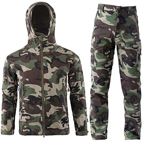 RatenKont Herren Armee Camouflage Jacken Fleece Thermische Outdoor Jagd Militärische Taktische Anzug Kleidung Jungle camo M von RatenKont