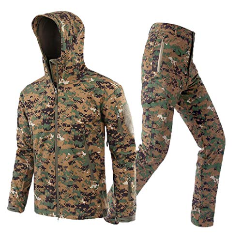 RatenKont Herren Armee Camouflage Jacken Fleece Thermische Outdoor Jagd Militärische Taktische Anzug Kleidung Jungle digital XL von RatenKont