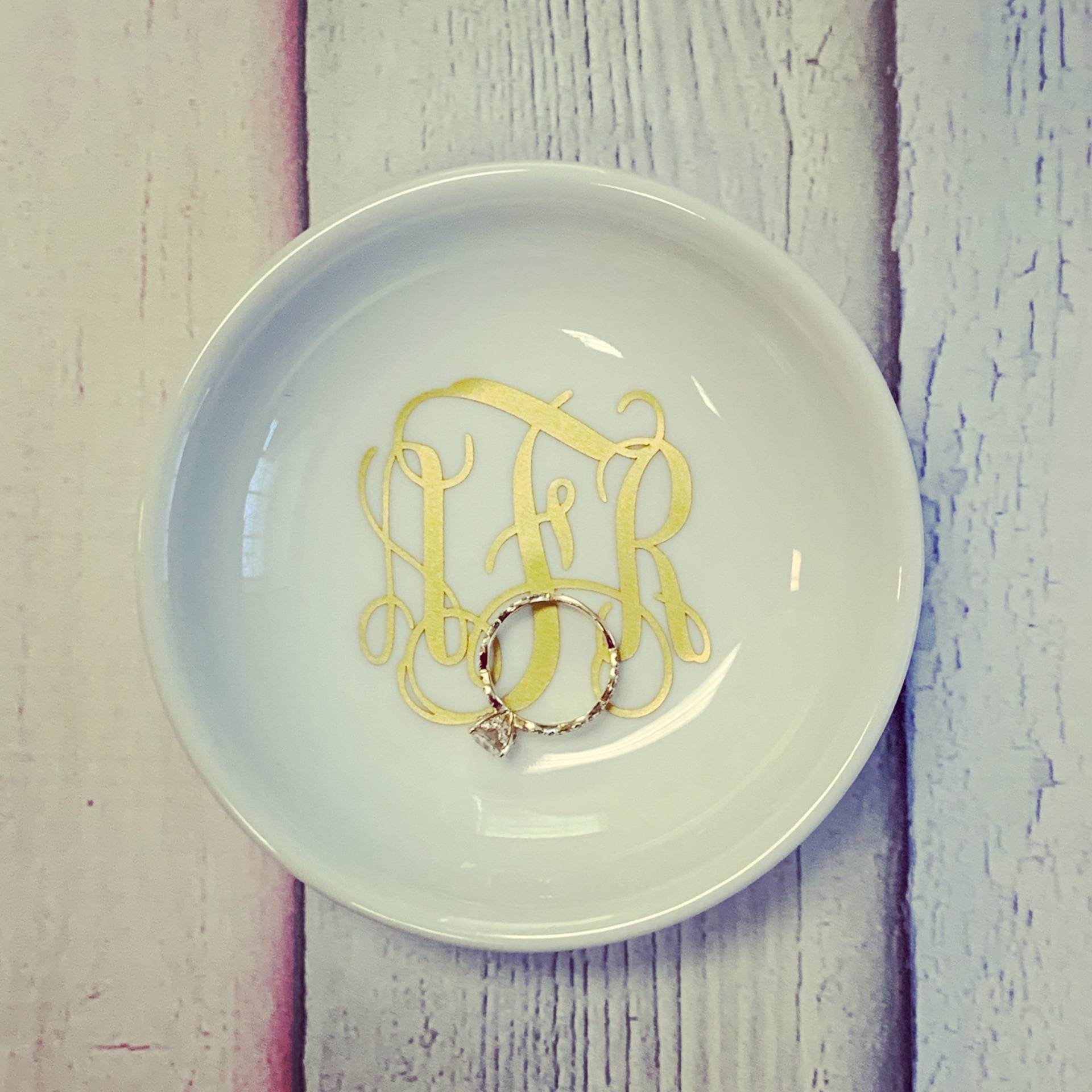 Personalisierte Monogramm Schmuckschale, Ringhalter, Personalisierte Ringschale, Monogrammierte Monogramm, Monogrammiert von RatherFancyDesigns