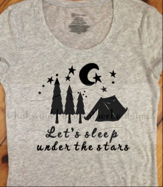 Lässt Schlafen Unter Den Sternen Camping Damen T-Shirt Shirt von RatherbeCo