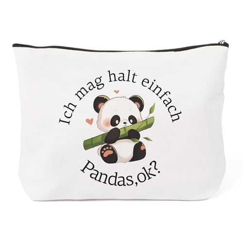 Geburtstagsgeschenk für Beste Freundin Geschenke für Junge Frauen Kleine Kosmetiktasche Mädchen Geschenkideen Freundin Valentinstag Makeup Bag - Ich Mag Halt Einfach Pandas von Ratifyale