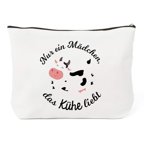 Geburtstagsgeschenk für Beste Freundin Geschenke für Junge Frauen Kleine Kosmetiktasche Mädchen Geschenkideen Freundin Valentinstag Makeup Bag - Nur EIN Mädchen, Das Kuh Liebt von Ratifyale