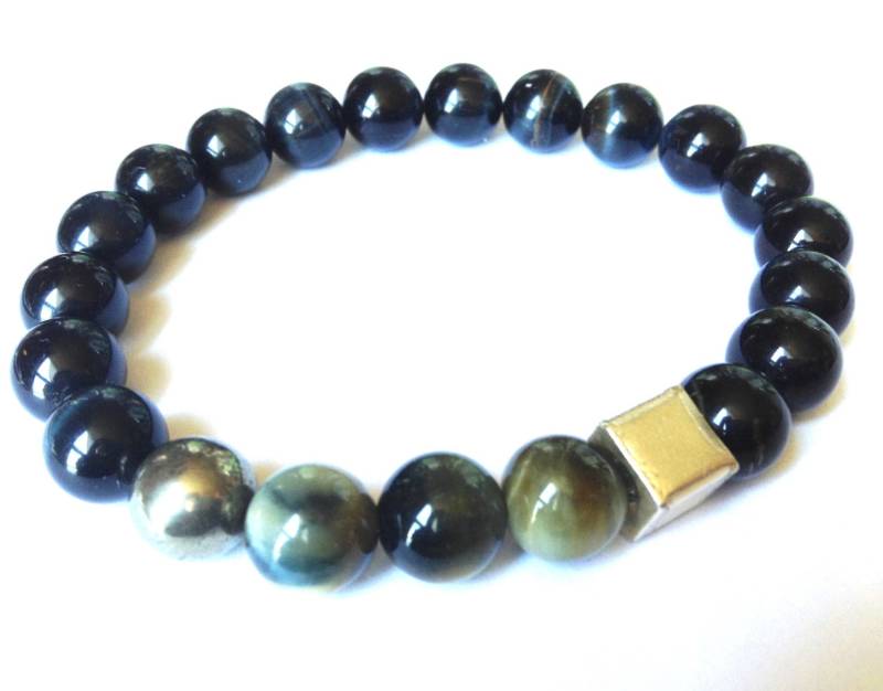 Tiger Eye Edelstein Armband W Pyrit Feinsilber Tiger Eye Edelstein Armband W Pyrit Feinsilber von RatnaRaniBracelets