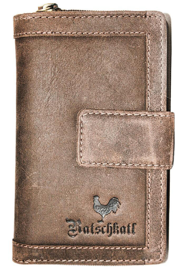 Ratschkatl - Ratschkatl Babsi Damenbörse mit RV-Münzfach echt Rindleder braun Braun von Ratschkatl