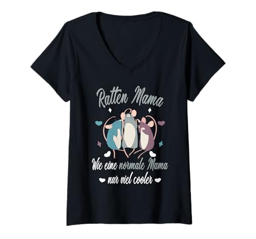 Damen Ratten Mama Ratten Design Frauen Ratte Hausratten Ratten T-Shirt mit V-Ausschnitt von Ratte Liebhaber Ratten Sprüche