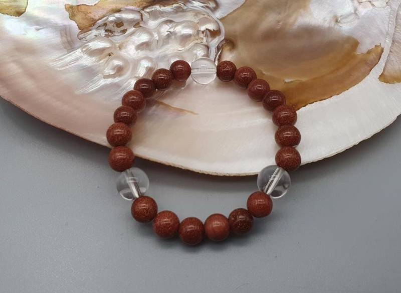 Bergkristall Goldfluss Armband Kugel von RauchundOel