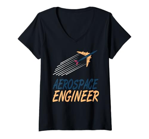 Damen Schnelle Flugzeuge Und Raumfahrtsysteme Fans T-Shirt mit V-Ausschnitt Damen Schnelle Flugzeuge Und Raumfahrtsysteme Fans T-Shirt mit V-Ausschnitt von Raumfahrt Ingenieure Technik Denker