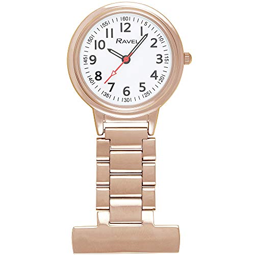 Ravel Classic einfach zu lesen Krankenschwestern Fob Uhr - Roségoldfarbene von Ravel