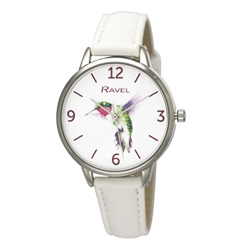 Ravel - Damen Kolibri-Armbanduhr - Analog Quarz - RF010, weiß von Ravel