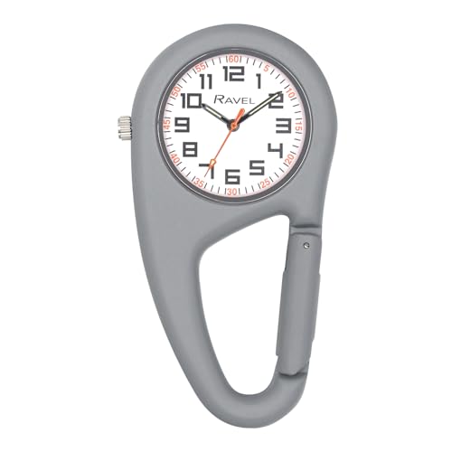 Ravel - Gürtelclip-Karibiner-Quarzuhr - Analoges Quarzwerk - R1105.23 - Grau von Ravel