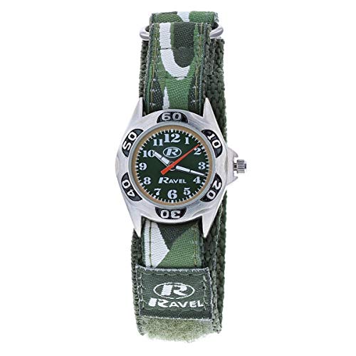 Ravel R1507 Camouflage-Armbanduhr für Kinder, grünes Zifferblatt mit einfach zu befestigendem Armband von Ravel