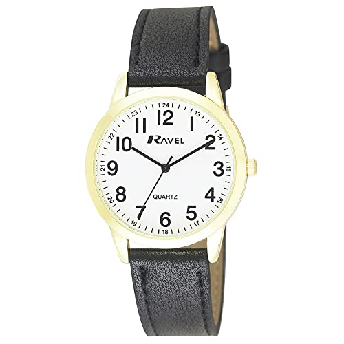 Ravel − Unisex Quarzuhr für jeden Tag mit Gepunkteter Minutenanzeige - Analoges Quarzwerk - R0132.22.1 - Schwarz/Goldfarben Ravel − Unisex Quarzuhr für jeden Tag mit Gepunkteter Minutenanzeige - Analoges Quarzwerk - R0132.22.1 - Schwarz/Goldfarben von Ravel