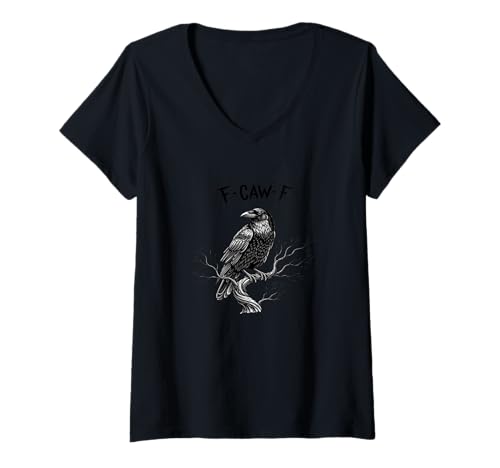 Damen F-Caw-F - Rabe - Krähe - Halloween-Kostüm T-Shirt mit V-Ausschnitt Damen F-Caw-F - Rabe - Krähe - Halloween-Kostüm T-Shirt mit V-Ausschnitt von Raven - F-Caw-F