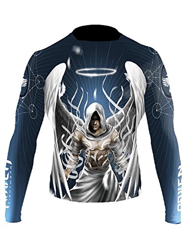 Raven Fightwear Herren Archangel Michael Rash Guard MMA BJJ Blau - Blau - X-Large von Raven Fightwear