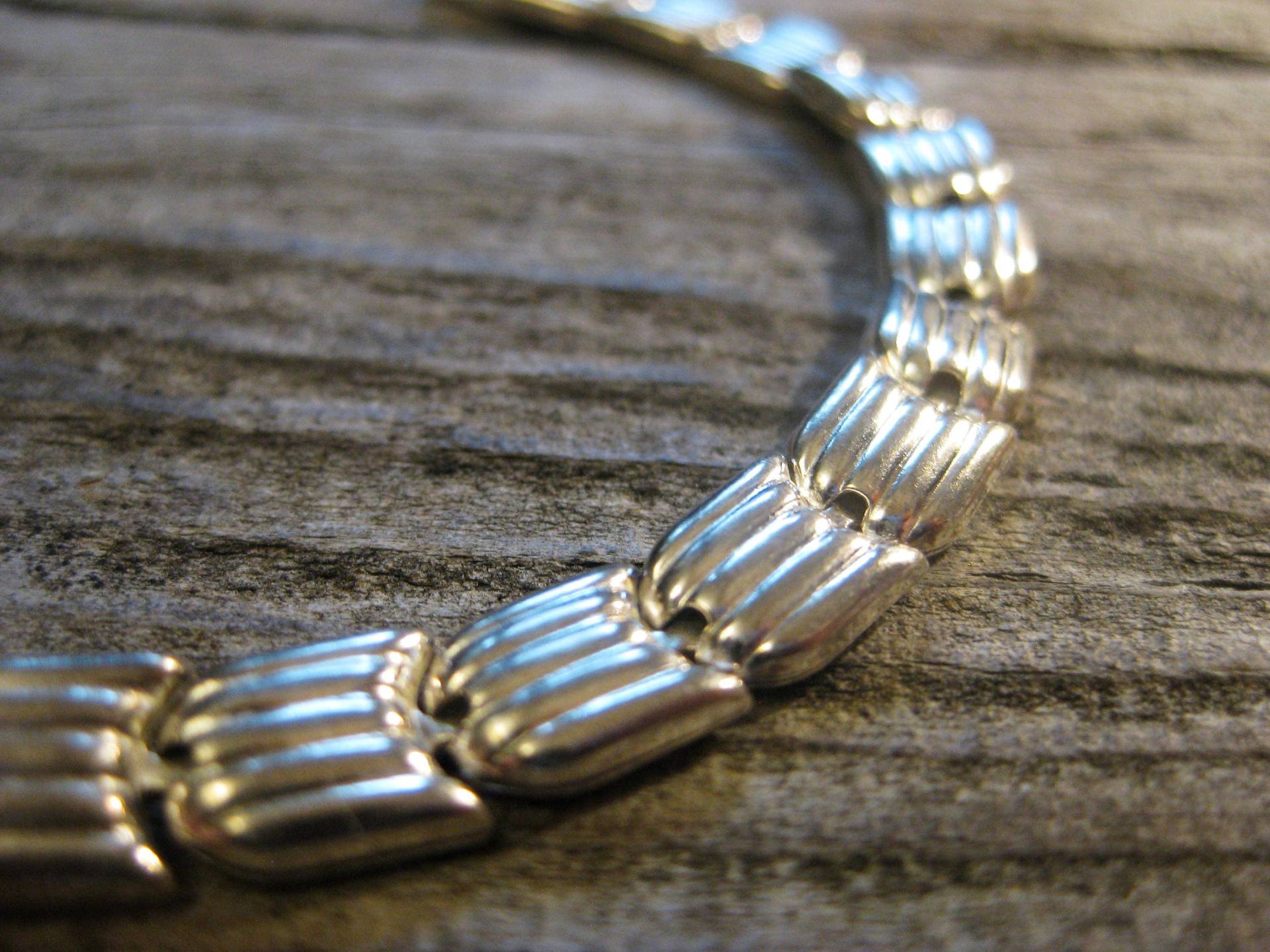 Ca. 1950 Sterling Bracelet Mitte Des Jahrhunderts Moderne, Industrielle Weltraumzeit Vibe, 7, 25 Zoll. Richtungsbewegung von RavenHillArt