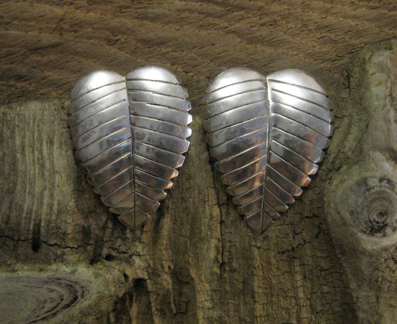 Einzigartige Handwerker Gebastelt Leaf Earrings, Sterling Silber. Handgefertigt, Ein Unikat. Erdmutter, Naturkind von RavenHillArt