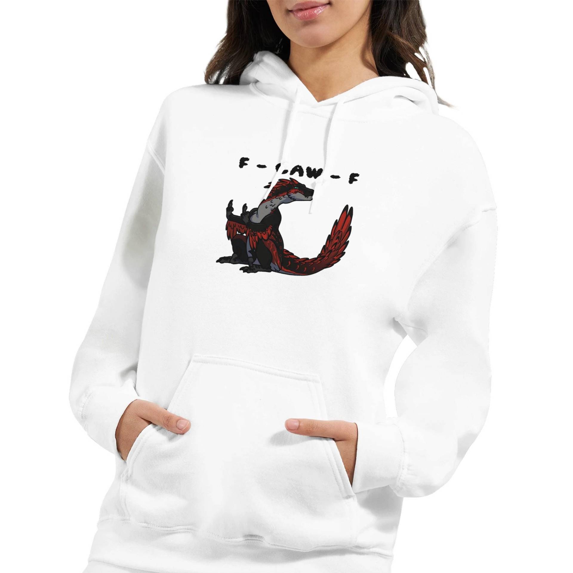 F-Caw-F Dino Frauen Hoodie - Handgezeichnetes Raptor Design Lustiger Kapuzenpullover, Unisex, Keine Ai F-Caw-F Dino Frauen Hoodie - Handgezeichnetes Raptor Design Lustiger Kapuzenpullover, Unisex, Keine Ai von RavenLaboratories