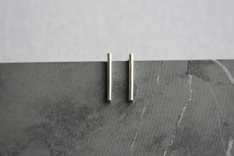 sterling Silber Lange Bar Ohrstecker von RavenTusonJewellery