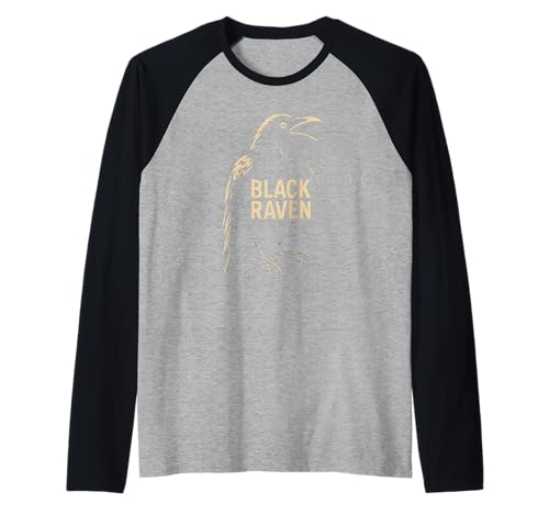 Black Raven Midnight Damen Krähe Raglan Black Raven Midnight Damen Krähe Raglan von Ravenclad: Dark Academia & Raven Clothing