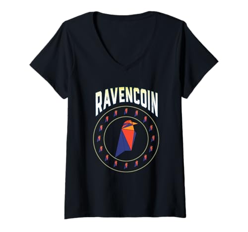 Damen Ravencoin Circle Logo für Crypto Mining Raven Coin Miner RVN T-Shirt mit V-Ausschnitt Damen Ravencoin Circle Logo für Crypto Mining Raven Coin Miner RVN T-Shirt mit V-Ausschnitt von Ravencoin Assets