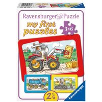Ravensburger My first Puzzle - Rahmenpuzzle Bagger, Traktor und Kipplader, 3x6 Teile von Ravensburger