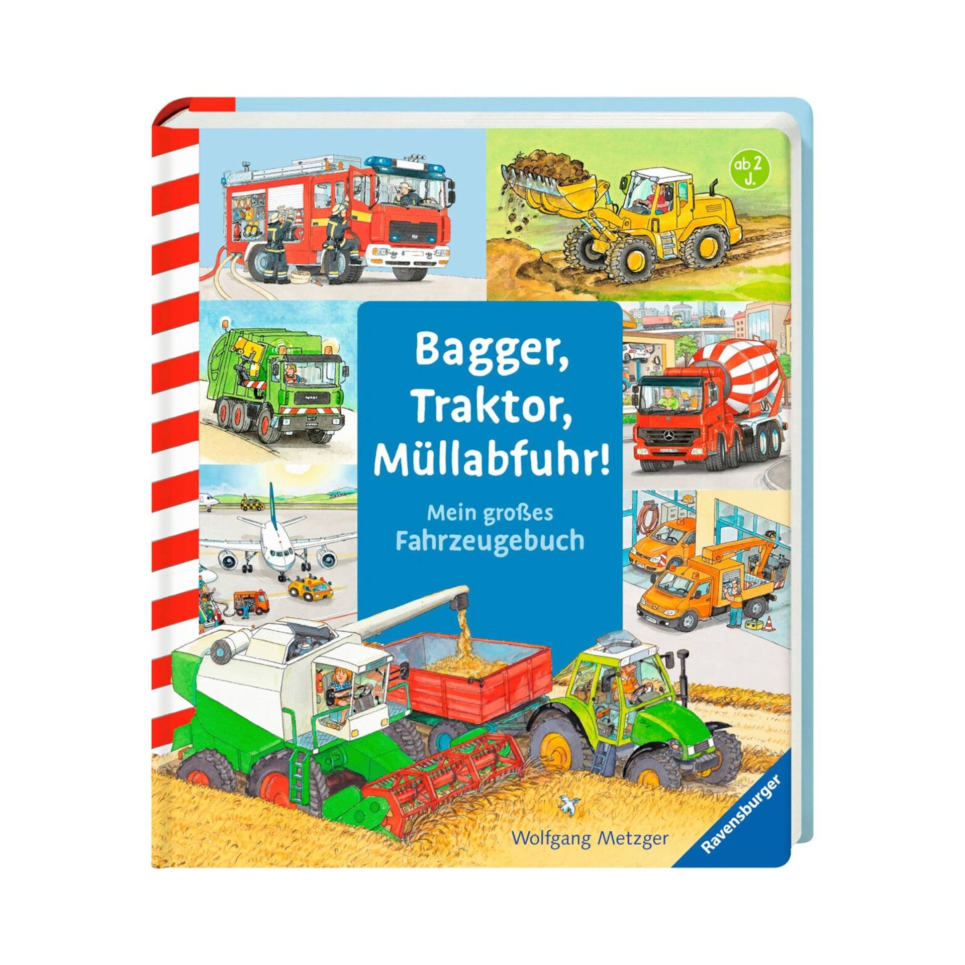Ravensburger Pappbilderbücher Pappbilderbuch Bagger, Traktor, Müllabfuhr! Mein großes Fahrzeugbuch von Ravensburger