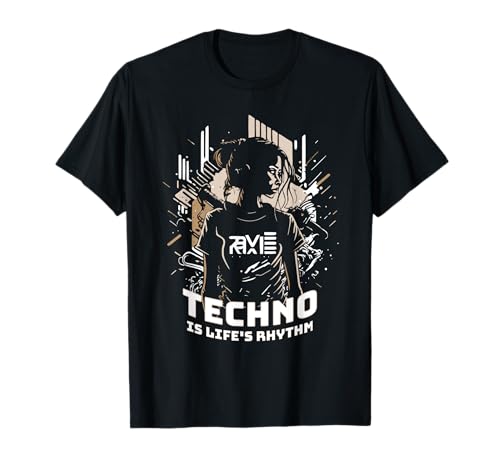 Mädchen Techno Is Life's Rhythm T-Shirt Mädchen Techno Is Life's Rhythm T-Shirt von Raver And Techno Party Apparel