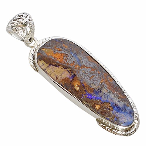 Marvelous FSJ-1581 Mädchen-Anhänger aus echtem Boulder-Opal, 925er-Sterlingsilber von Ravishing Impressions Jewellery