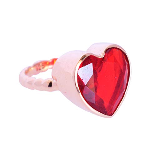 Ravishing Impressions Damen-Ring, roter Quarz, Herzform, rotvergoldet, 925er-Sterlingsilber, Solitärring, Verlobungsring, Valentinstag, handgefertigt, Stein:, Roter Quarz von Ravishing Impressions Jewellery