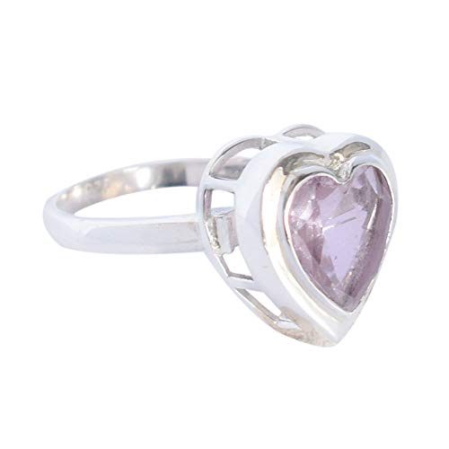 Ravishing Impressions Ring für Mädchen, 925er Sterlingsilber, für immer verliebt, Herzform, Verlobungsring, Valentinstagsgeschenk, Stein:, Rosa Quarz von Ravishing Impressions Jewellery