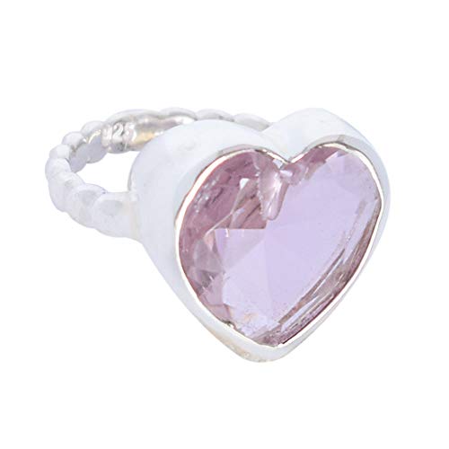 Ravishing Impressions Jewellery Ravishing Impressions Ring in Herzform aus 925er-Sterlingsilber mit rosa Quarz, handgefertigt, für Valentinstag, Hochzeit, Geburtstag, Stein:, Rosa Quarz von Ravishing Impressions Jewellery