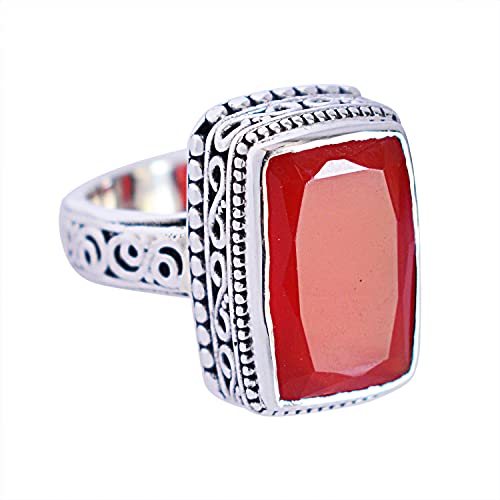 Ring aus massivem 925er-Sterlingsilber, Karneol, toller Designer-Schmuck, für Damen, FSJ-5854, Stein:, Karneol von Ravishing Impressions Jewellery