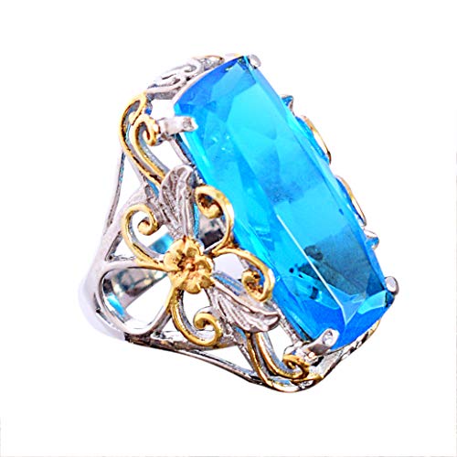 Ring aus massivem 925er Sterlingsilber mit blauem Quarz, toller Designer-Schmuck, für Damen, FSJ-5647, Stein:, blauer Quarz von Ravishing Impressions Jewellery