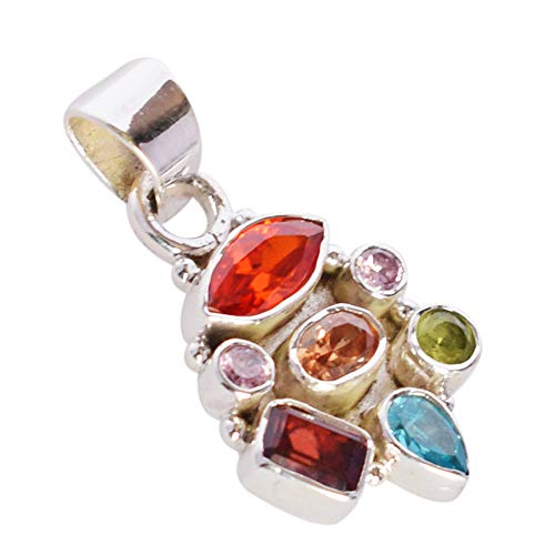 Ravishing Impressions 925 Silber Granat Peridot Multi Quarz Edelstein Anhänger Halskette - Vitalität & Fülle Kristall Schmuck für Frauen - Handgefertigter Anhänger mit Kette, 6x4, 4, 10x5, 6x4, 6x4, 3 Ravishing Impressions 925 Silber Granat Peridot Multi Quarz Edelstein Anhänger Halskette - Vitalität & Fülle Kristall Schmuck für Frauen - Handgefertigter Anhänger mit Kette, 6x4, 4, 10x5, 6x4, 6x4, 3 von Ravishing Impressions